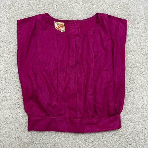 Vintage Eber San Francisco Fushia Button Back Blouse - Picture 5 of 8